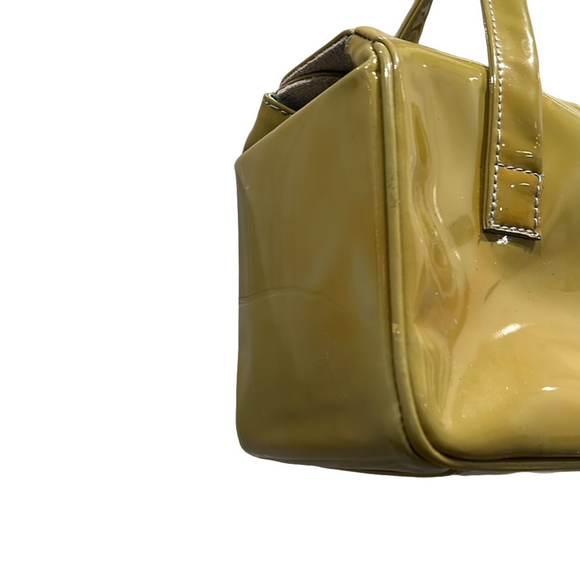 Furla Green Patent Leather Handbag  GUC - some color transfer and marks - Picture 6 of 13